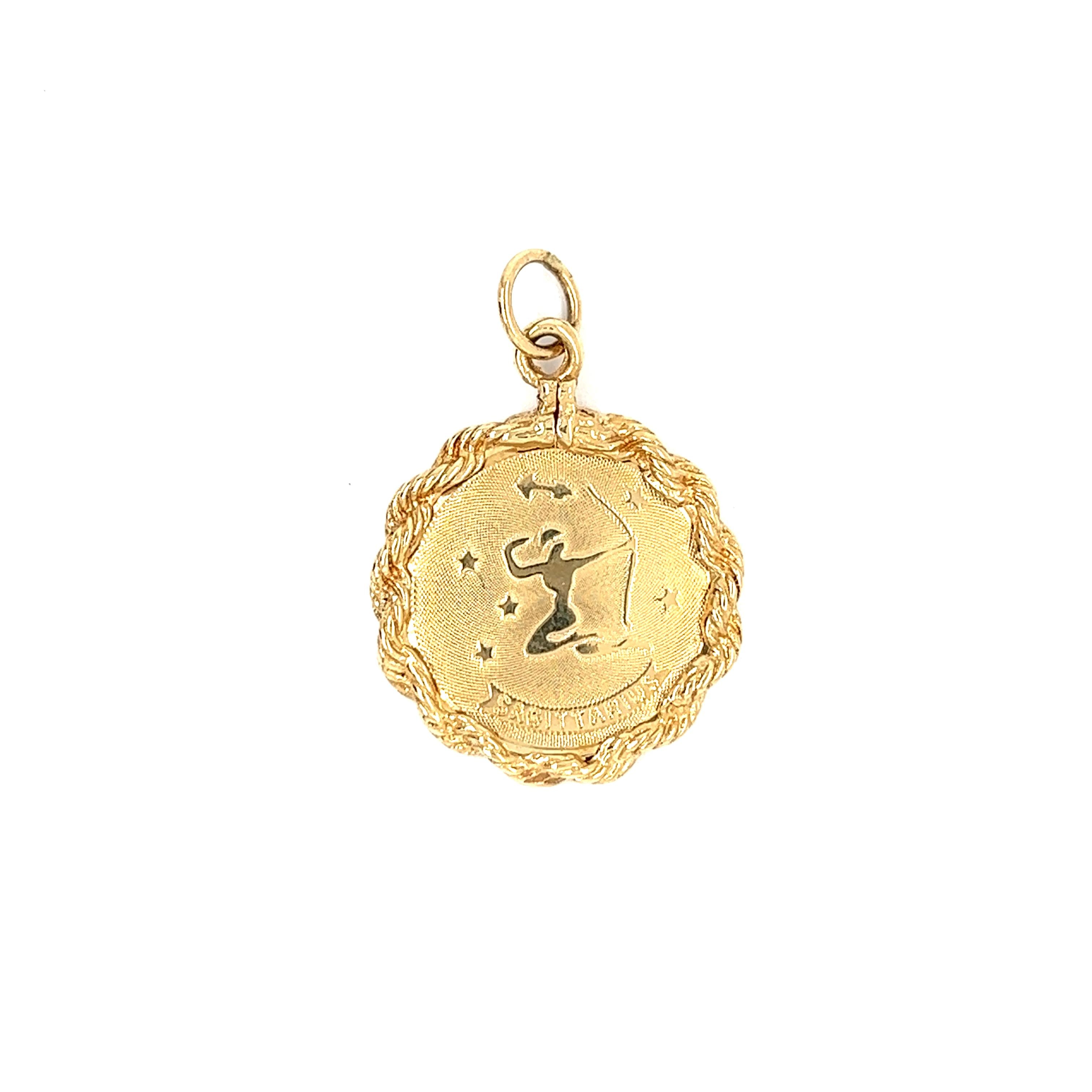 Vintage Zodiac Sagittarius Archer 14k Gold Charm