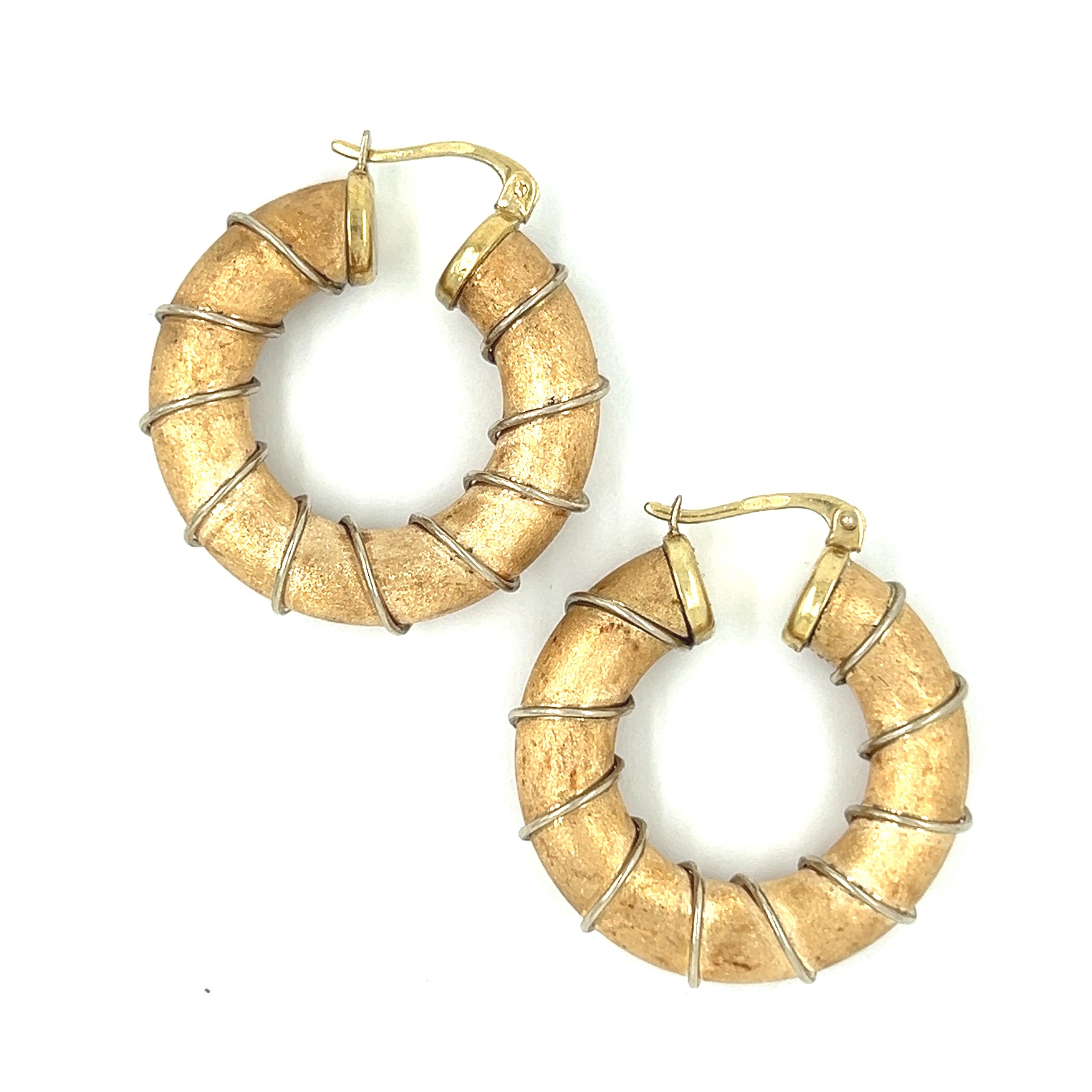 Vintage Chunky 14k Gold Hoops