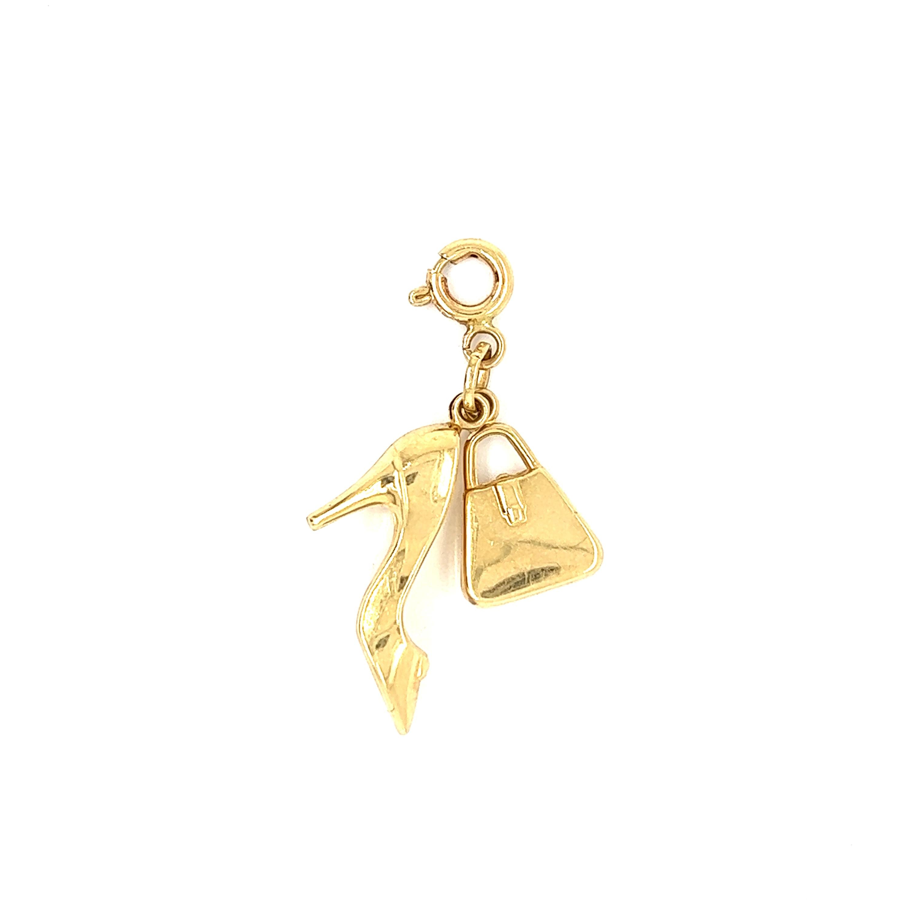 Vintage Heel & Purse 14k Gold Charm