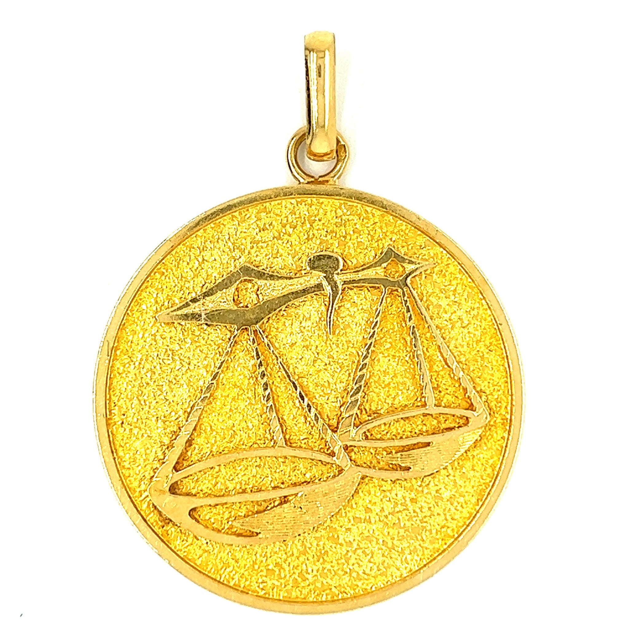 Vintage Zodiac Libra 18k Gold Charm