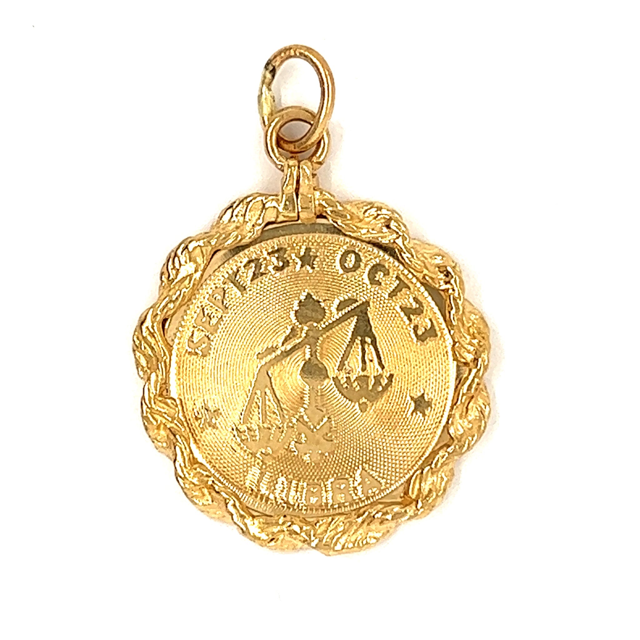 Vintage Libra Zodiac 14k Gold Charm