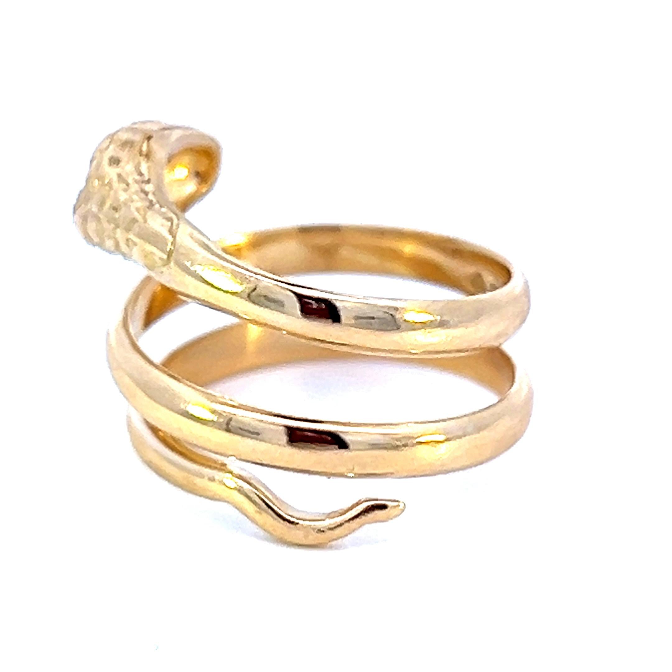 Vintage Snake 18k Gold Ring