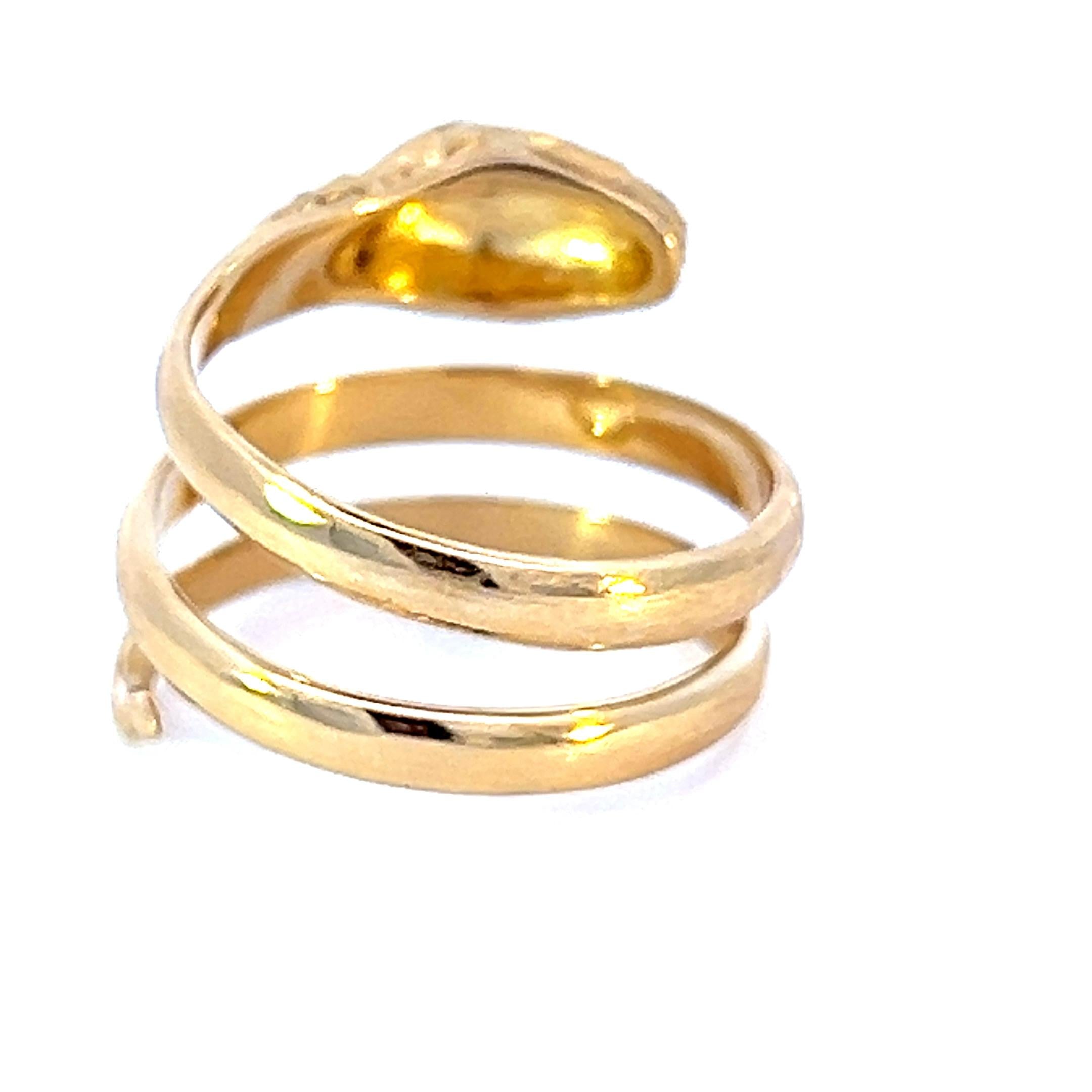 Vintage Snake 18k Gold Ring