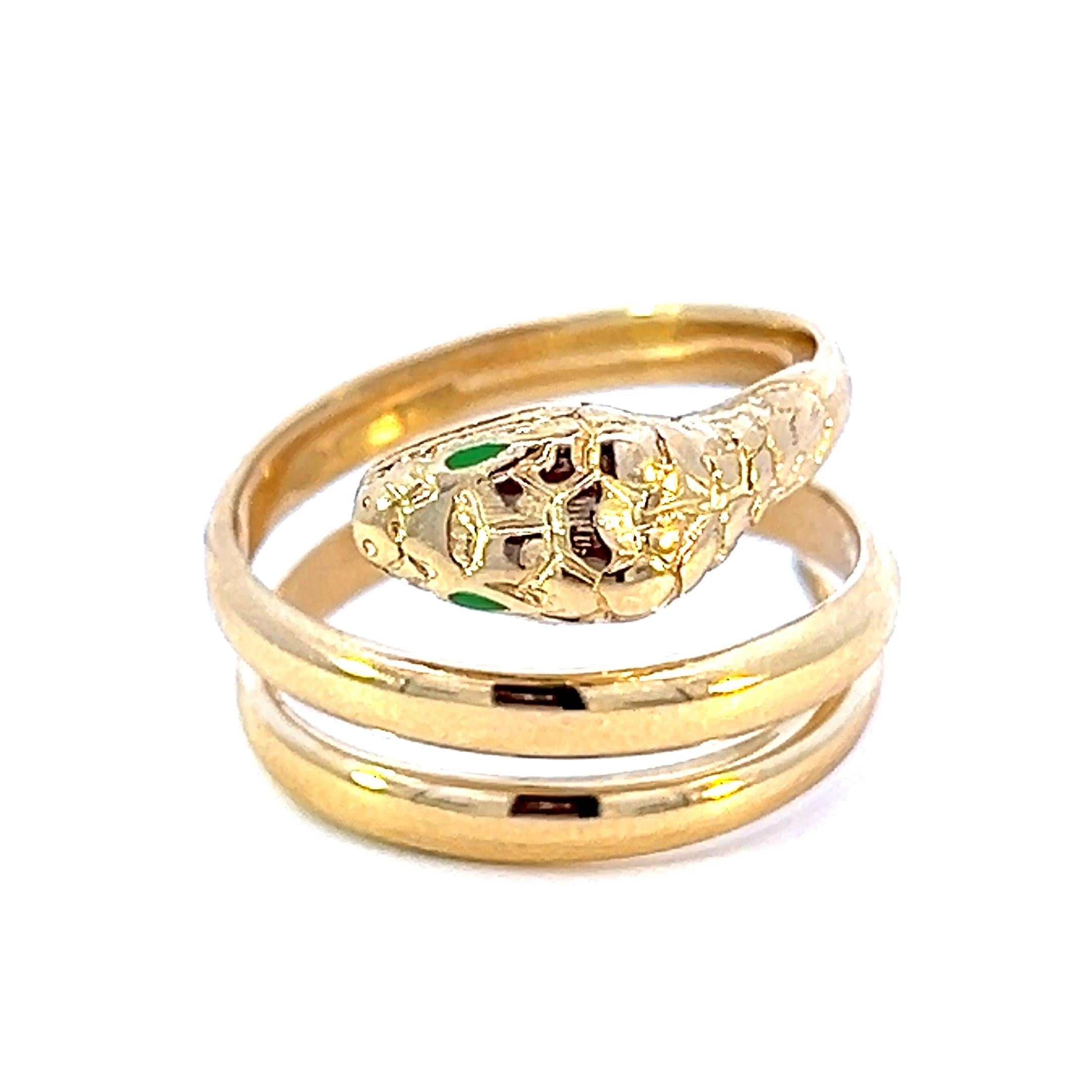 Vintage Snake 18k Gold Ring